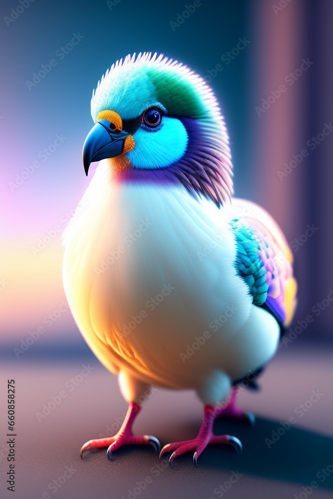 Fototapeta premium blue bird with a globe