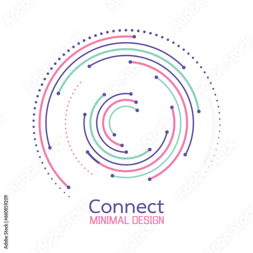 Abstract network connection. icon logo design. Vector Illustration