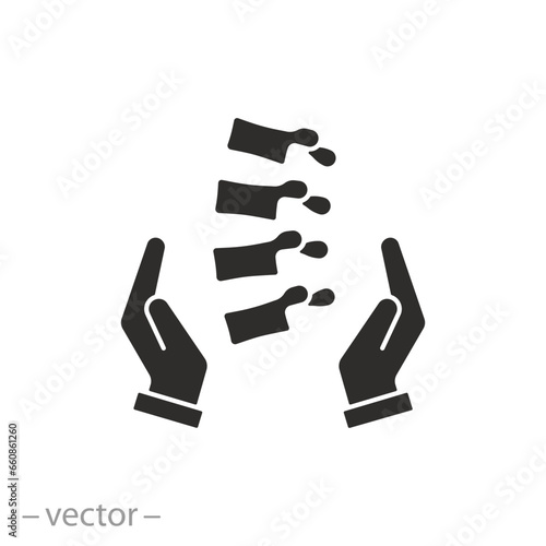 spine treatment or massage icon, chiropractic concepts, spine care, flat symbol - editable stroke vector illustration