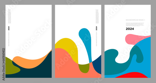 Vector Illustration colorful liquid and fluid abstract for banner template 2024