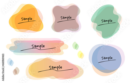 流体シェイプ　くすみカラーのおしゃれなフレーム