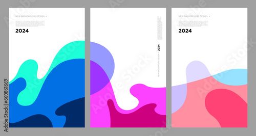 Vector Illustration colorful liquid and fluid abstract for banner template 2024