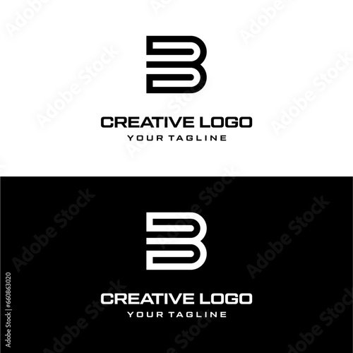 Creative letter b logo design vektor 