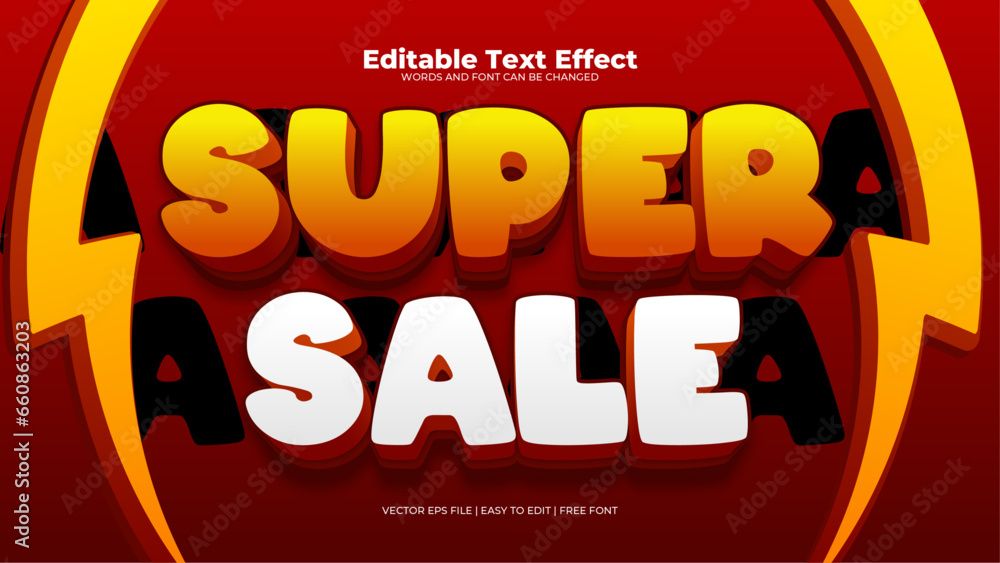 Red and orange super sale 3d editable text effect - font style