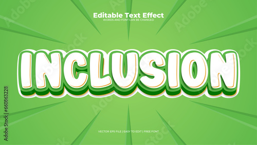 Green and white inclusion 3d editable text effect - font style