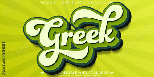Greek text effect, editable ancient and culture customizable font style