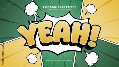 Yellow and green yeah 3d editable text effect - font style