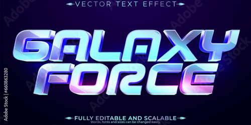 Galaxy force text effect, editable space and cosmic customizable font style