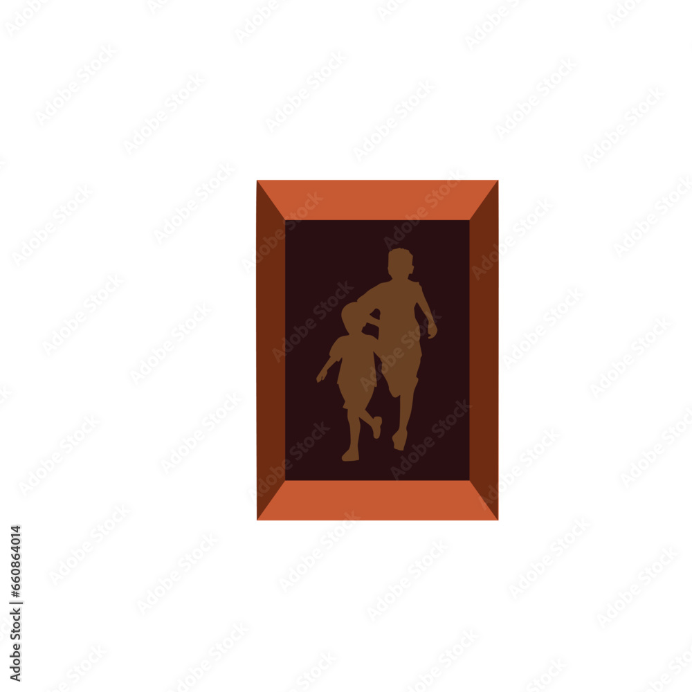 Fototapeta premium Woman and Boy Wooden Frame | Winter Christmas Theme