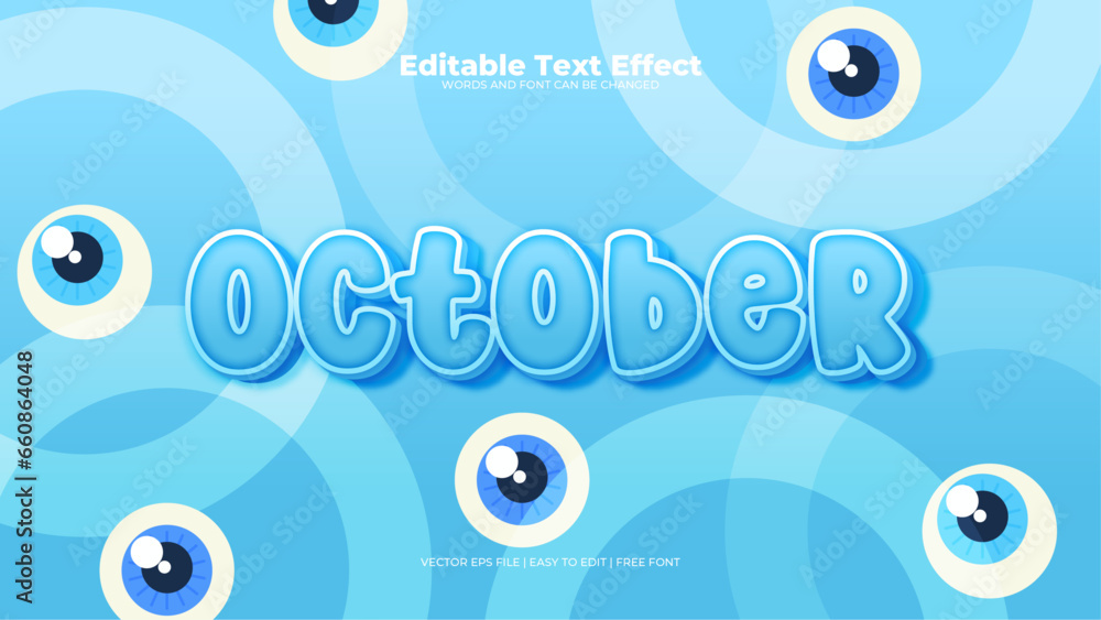 Blue and white october 3d editable text effect - font style Blue and white october 3d editable text effect - font style