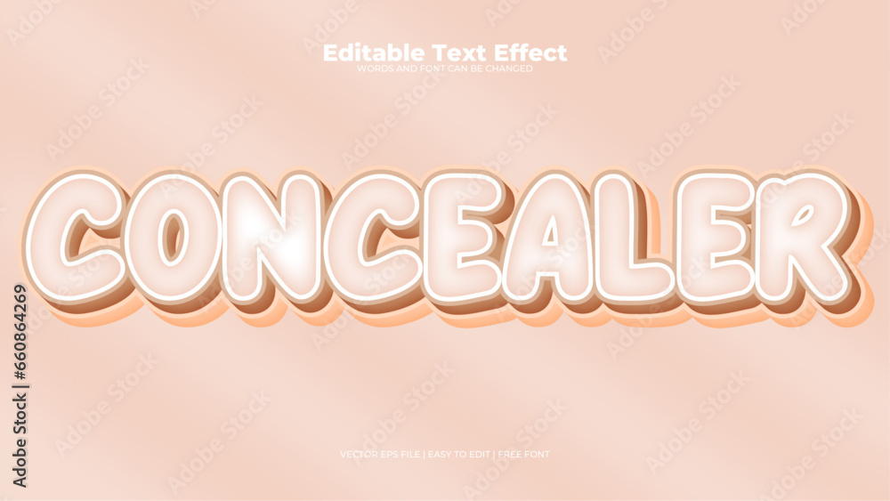 Beige and white concealer 3d editable text effect - font style Beige and white concealer 3d editable text effect - font style