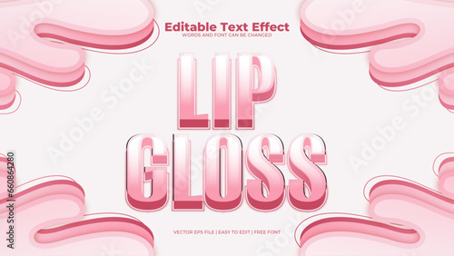 Pink and white lip gloss 3d editable text effect - font style