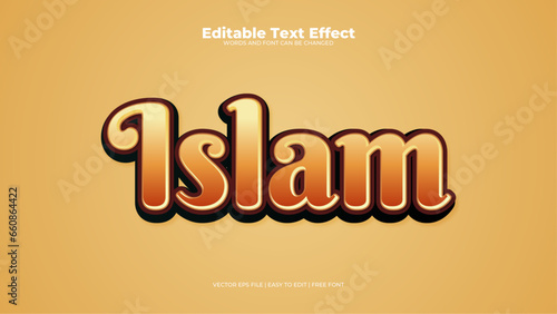 Gold and brown islam 3d editable text effect - font style