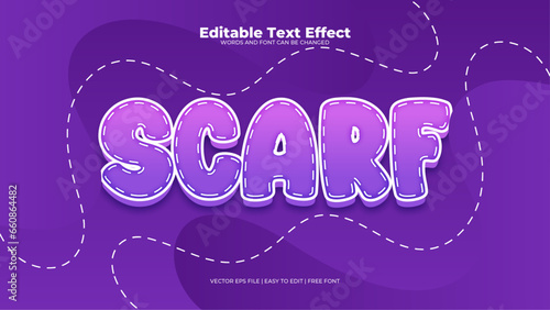 Purple violet scarf 3d editable text effect - font style