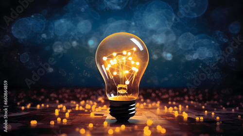 Glowing light bulb. Concept of ideas, innovation, and inspiration