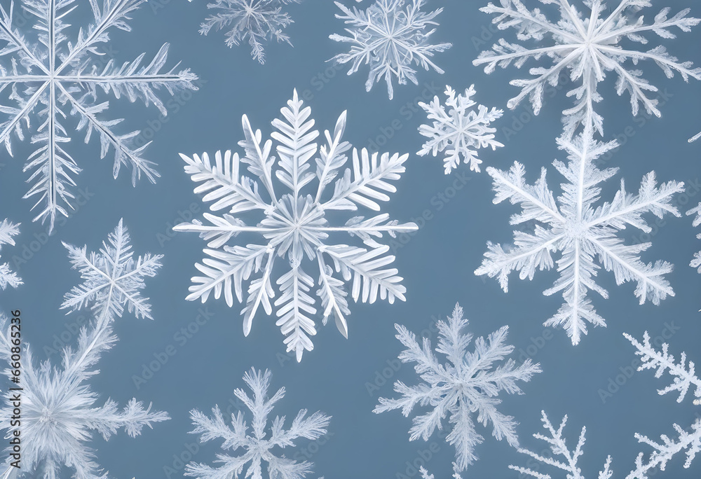 set of snowflakes