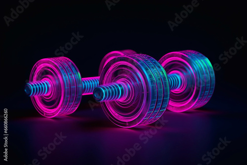 Dumbbells with a new effect. Equipment of the sports hall. Athletics.