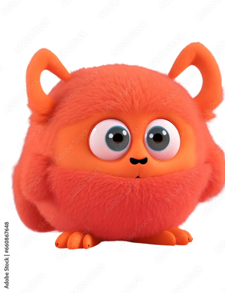 Cute and funny green monster 3D cartoon character on transparent background. Generative Ai. Cute and funny green monster 3D cartoon character on transparent background. Generative Ai.