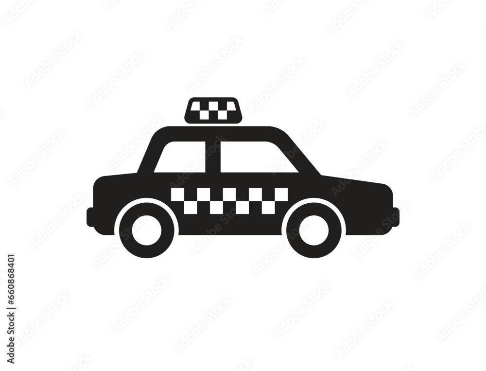 simple classic taxi cab silhouette icon