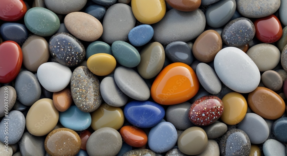 Colorful Pebbles On The Beach, Beautiful Background Colorful Pebbles On The Beach, Beautiful Background