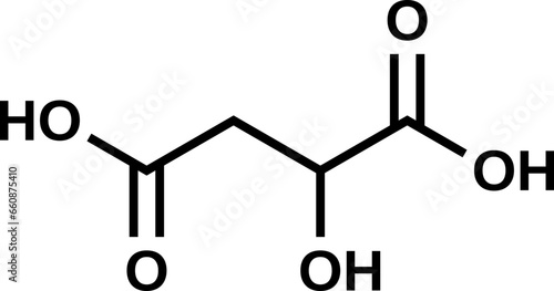 Malic acid structural formula, vector illustration
