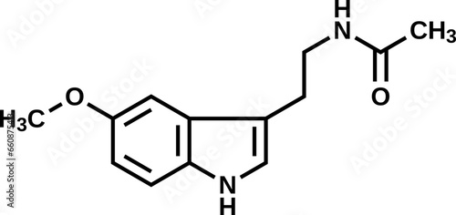 Melatonin structural formula, vector illustration