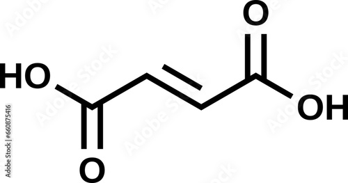 Fumaric acid structural formula, vector illustration
