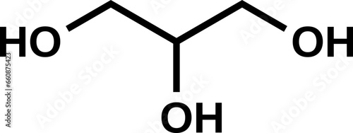 Glycerol C3H8O3 structural formula, vector illustration