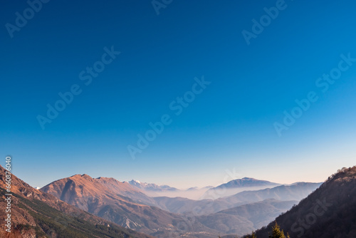 Fototapeta Naklejka Na Ścianę i Meble -  Panorama from the alpine peak