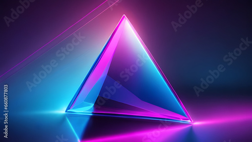 blue pink neon beam triangular prism