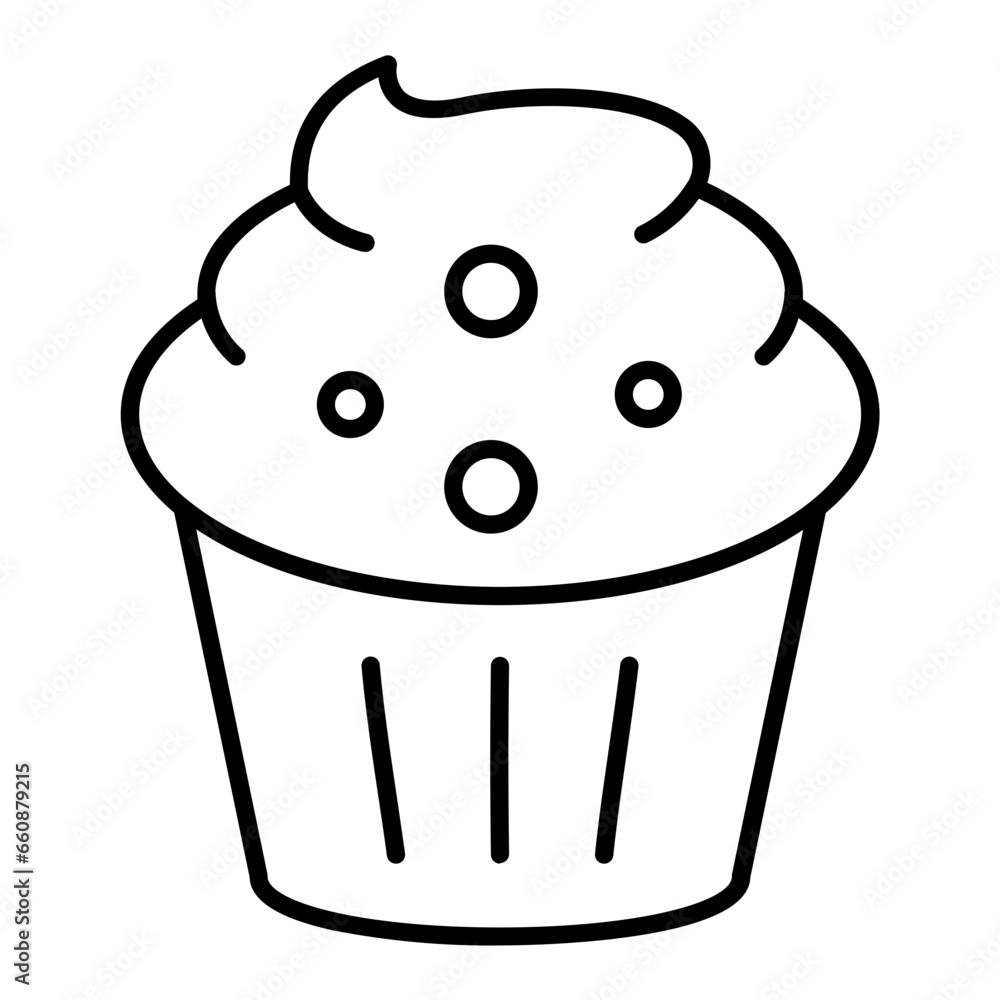Cupcake Outline Icon Cupcake Outline Icon
