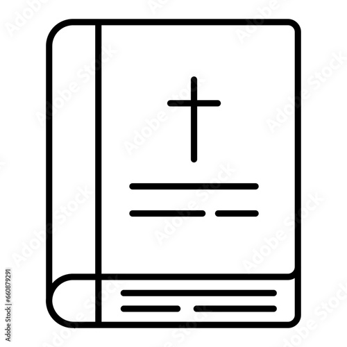 Wedding Bible Outline Icon