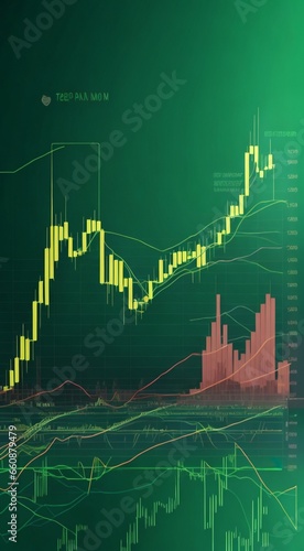 btc charts on green background, cryptocurency graphicks on green background, crypto charts on abstract background