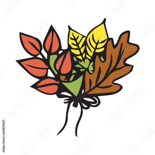set of autumn leaves in the wind on white background vector illustration EPS10 