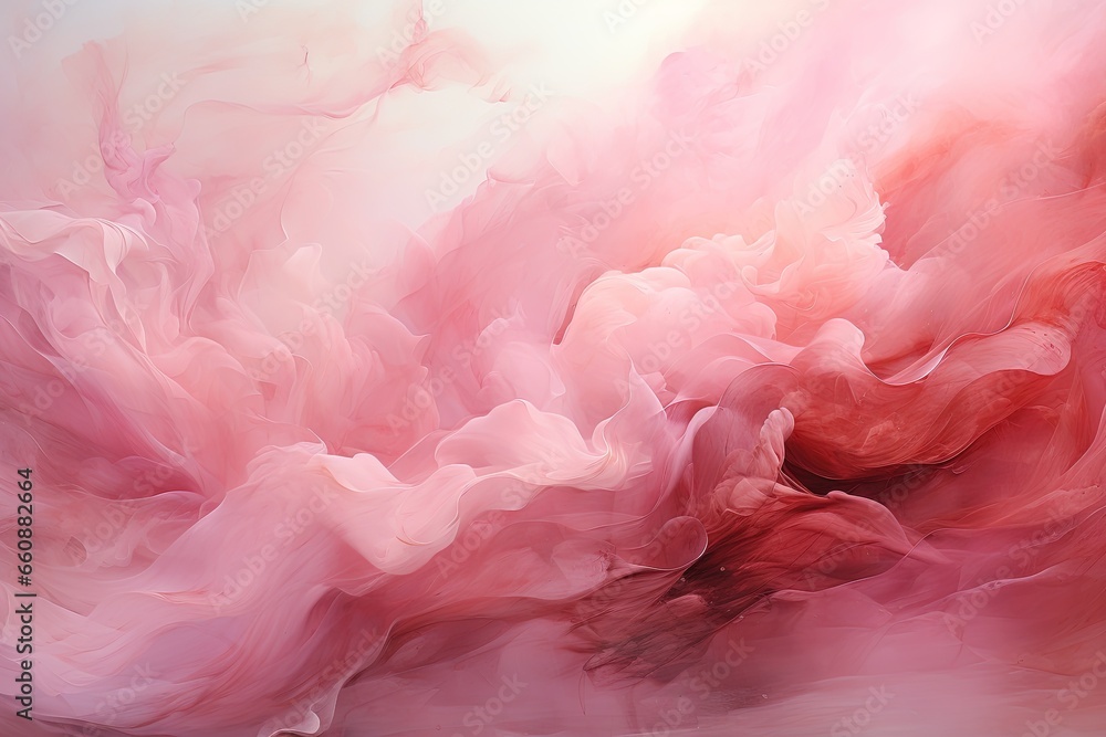 a close up of a pink and white cloud of liquid