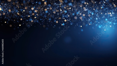 blue shiny lights bokeh festive background © reddish
