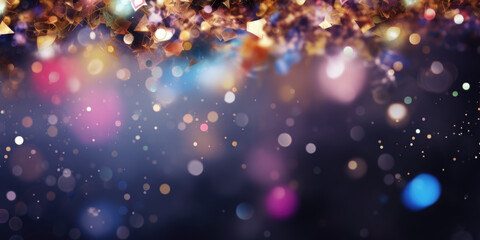  Glittering colourful party background. Concept for holiday, celebration, New Year's Eve