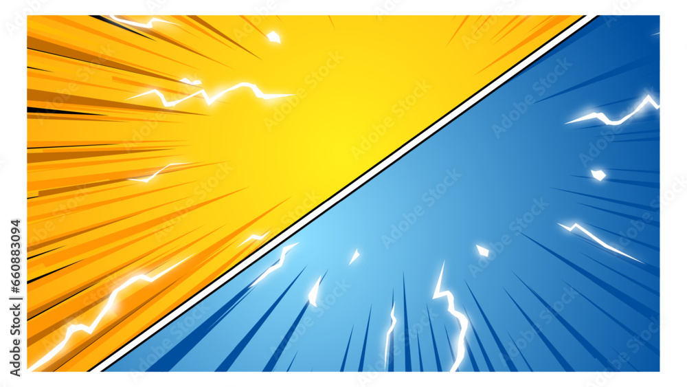 Naklejka premium comic versus With Power Fx/ Illustration of a powerful comics like page layout background