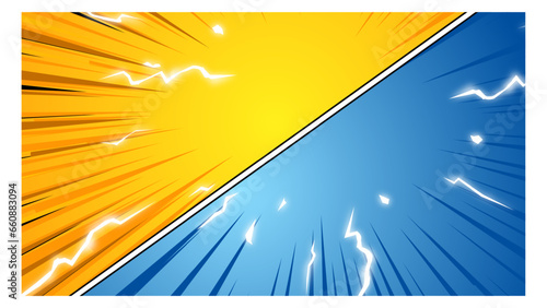comic versus With Power Fx/ Illustration of a powerful comics like page layout background