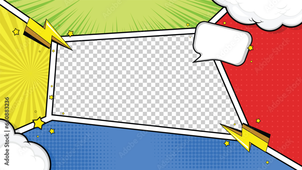 Fototapeta premium Blank colorful comic abstract background template