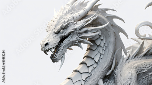 Dragon risen 3d on white © Cybonix