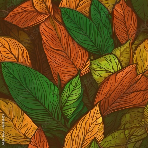 Wallpaper Mural natural leaf illustration background Torontodigital.ca