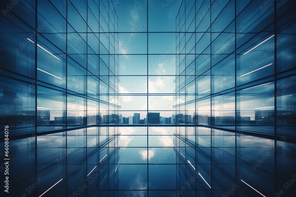 Fototapeta premium Architecture and construction glass material of building background.