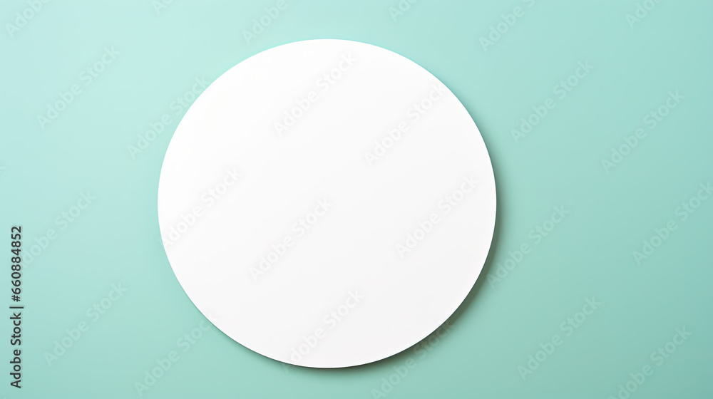 Fototapeta premium Round blank square on a pastel background, mock up