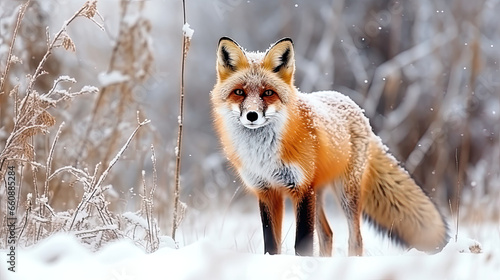 red fox in snow © reddish