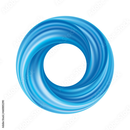 Blue round abstract swirl, with space for text in the center of the funnel.