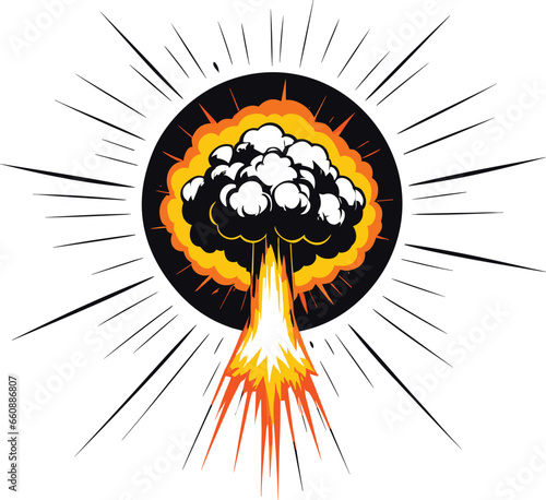 Vector illustration of an atomic explosion.