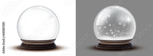 Realistic transarent snow ball