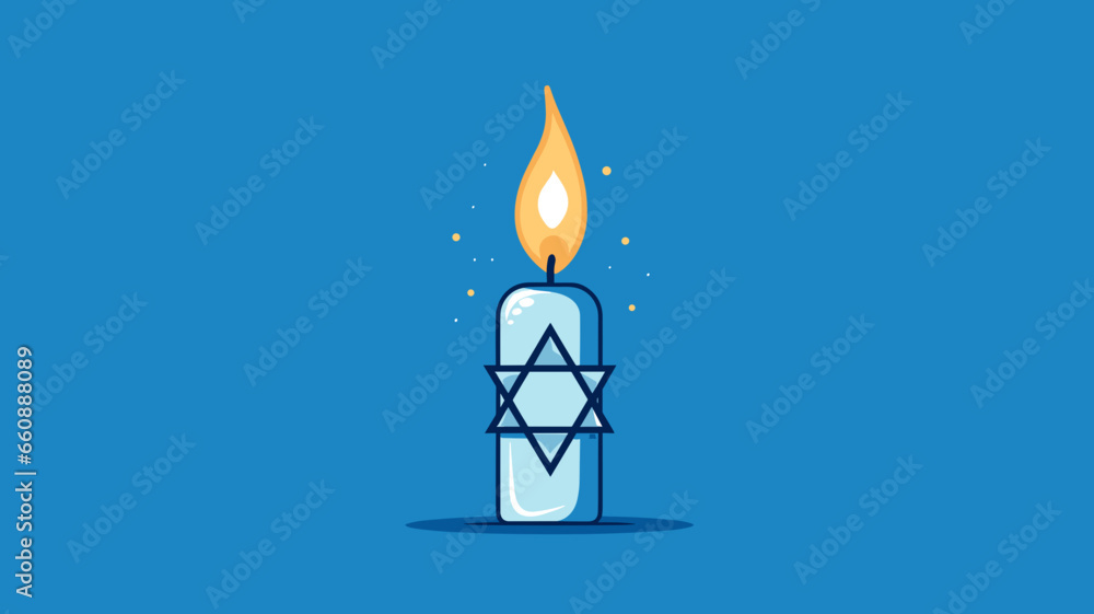 Vector illustration, stockphoto, White candle with the david star, symbol of Israel on a blue background with israeli flag. Copy space available. Hope an pray for Israel and the israeli people. Stop w Vector illustration, stockphoto, White candle with the david star, symbol of Israel on a blue background with israeli flag. Copy space available. Hope an pray for Israel and the israeli people. Stop w