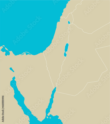 Israel and surrounding countries map illustration